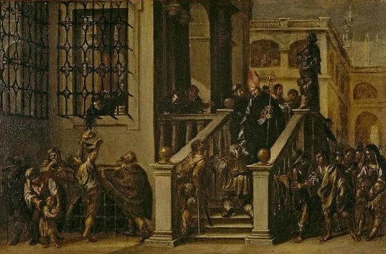 Juan de Valdes Leal Saint Thomas of Villanueva Giving Alms to the Poor Spain oil painting art